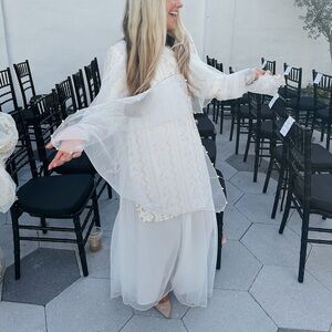 White and Gold Embroidered top with pants